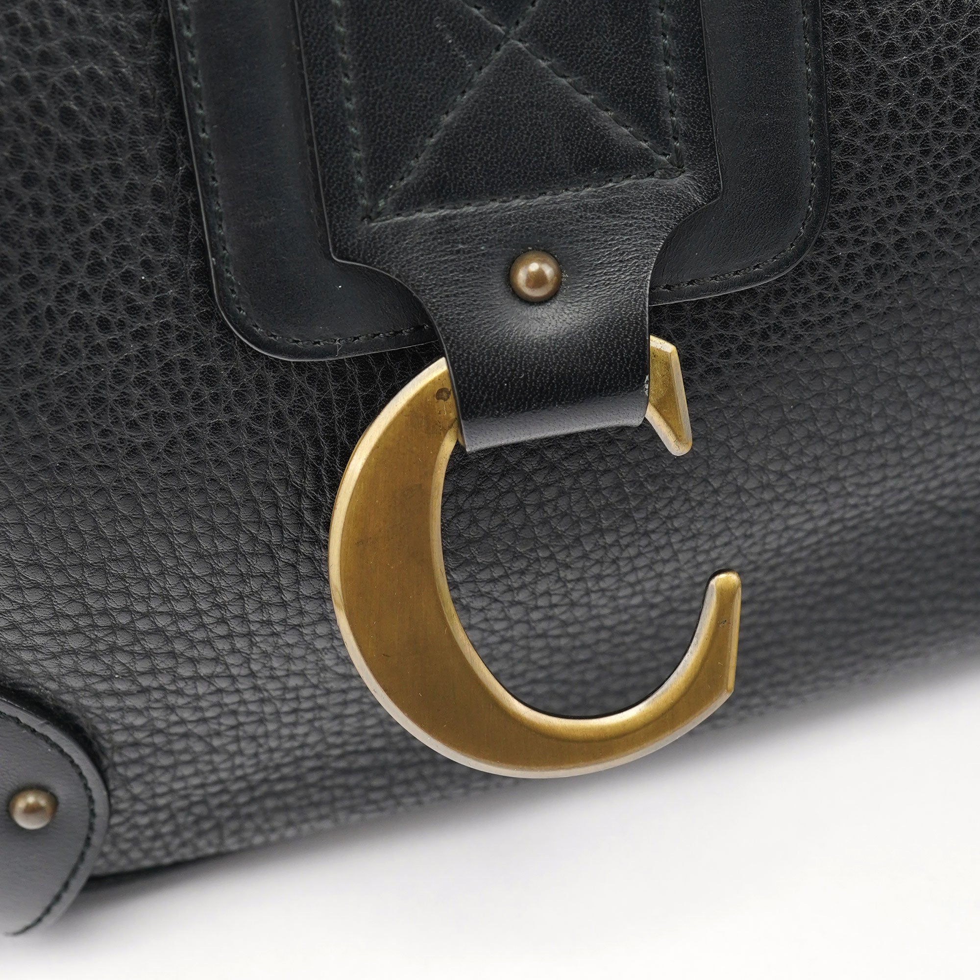 Chloé Black Leather C Shoulder Bag