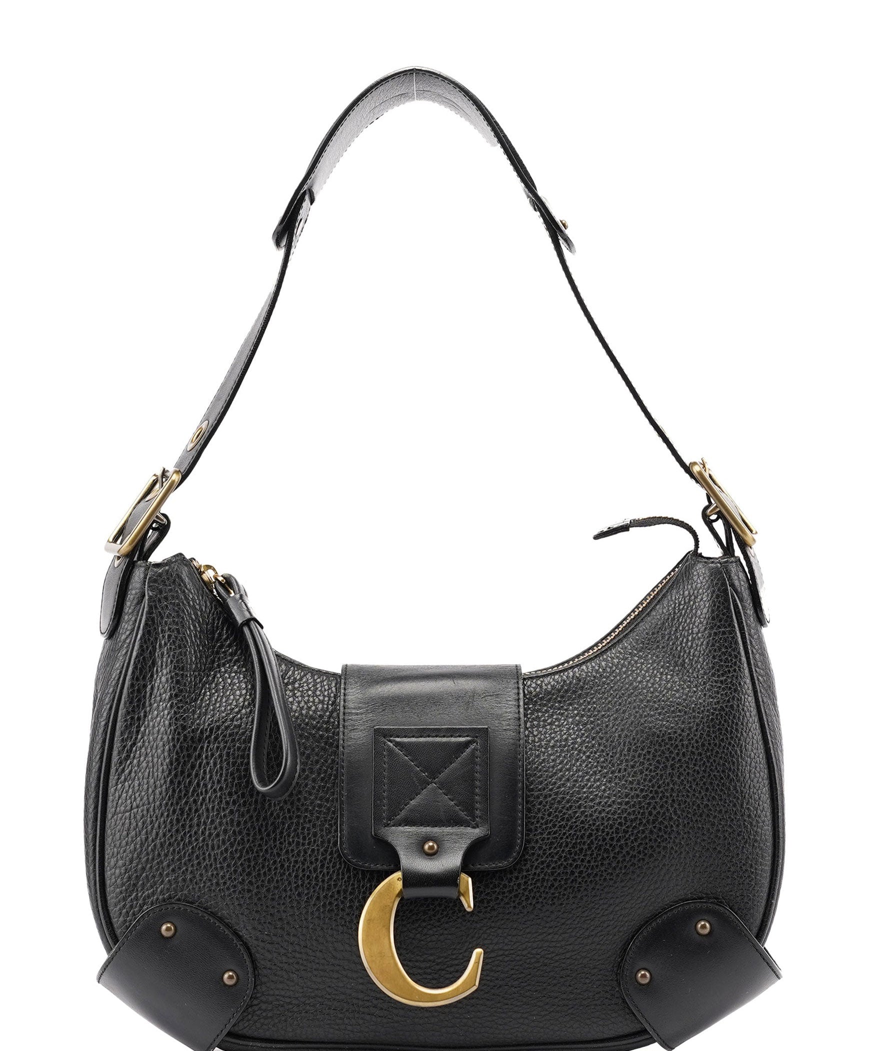 Chloé Black Leather C Shoulder Bag