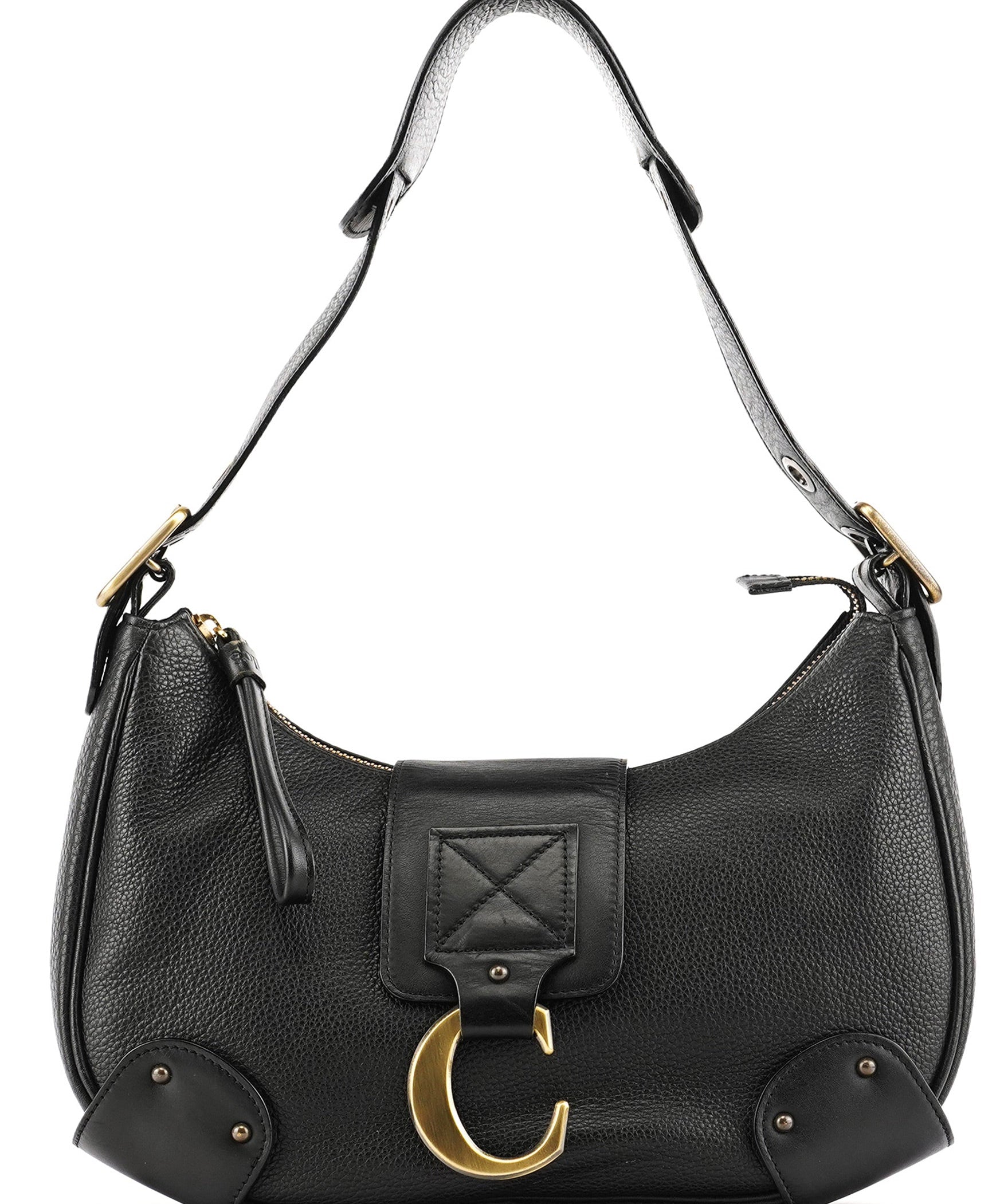 Chloe Black Leather C Shoulder Bag