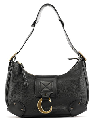Chloe Black Leather C Shoulder Bag