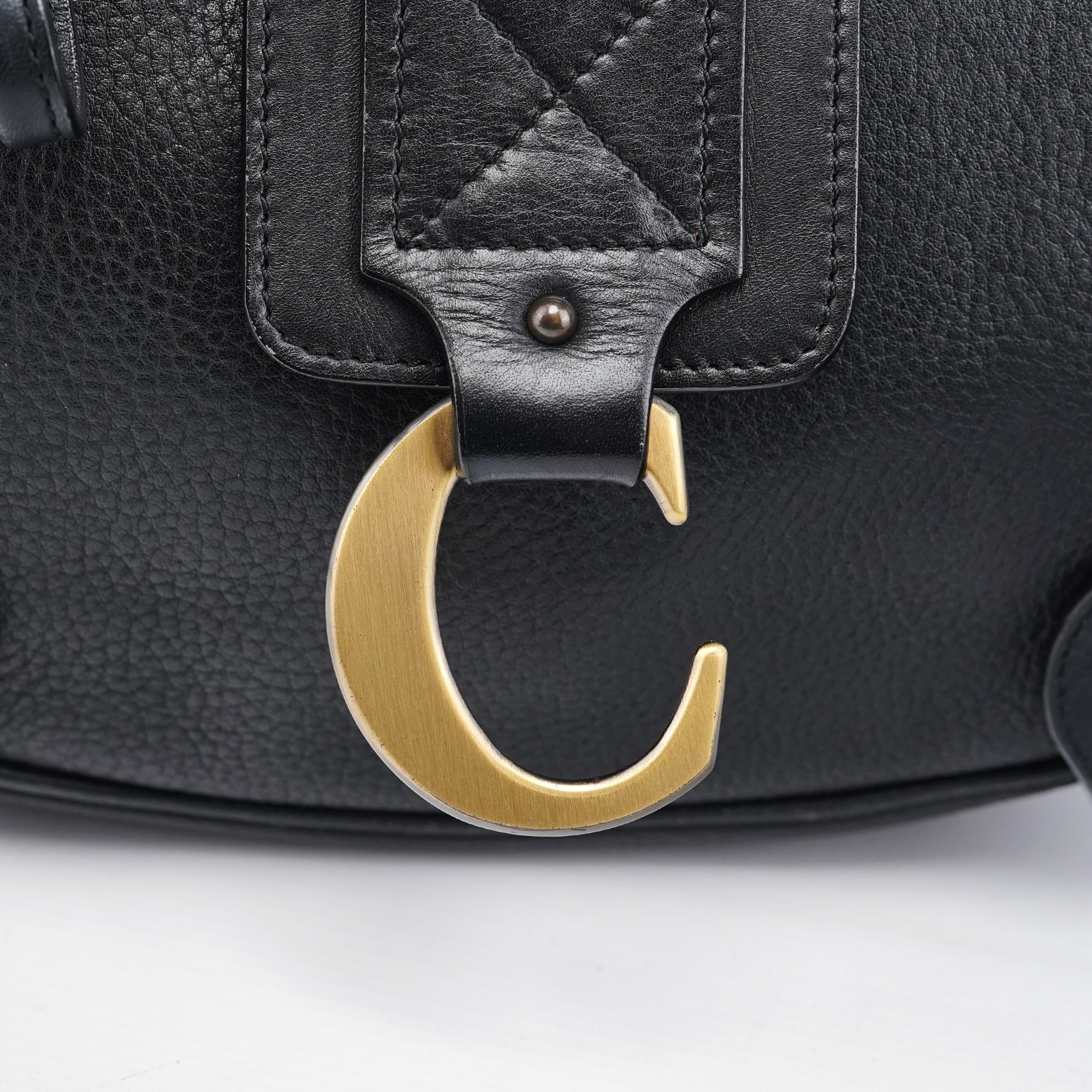 Chloé Black Leather C Shoulder Bag