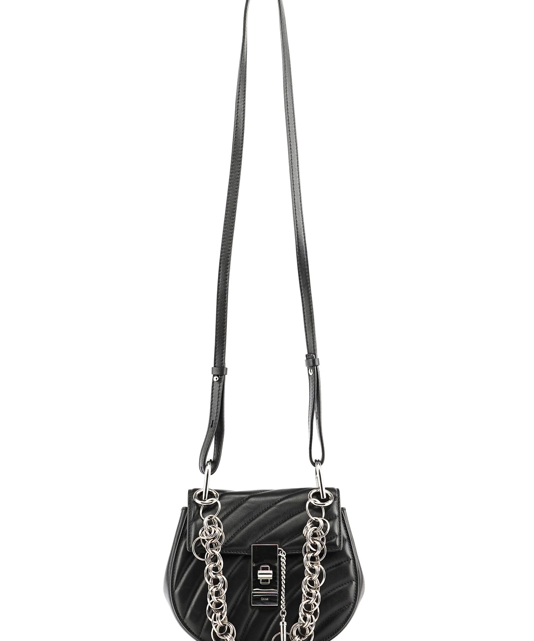 Chloe Black Leather Drew Shoulder Bag