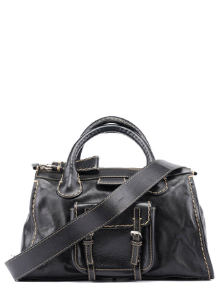 Chloé Black Leather Edith 2-Way Tote Bag