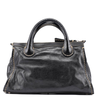 Chloé Black Leather Edith 2-Way Tote Bag