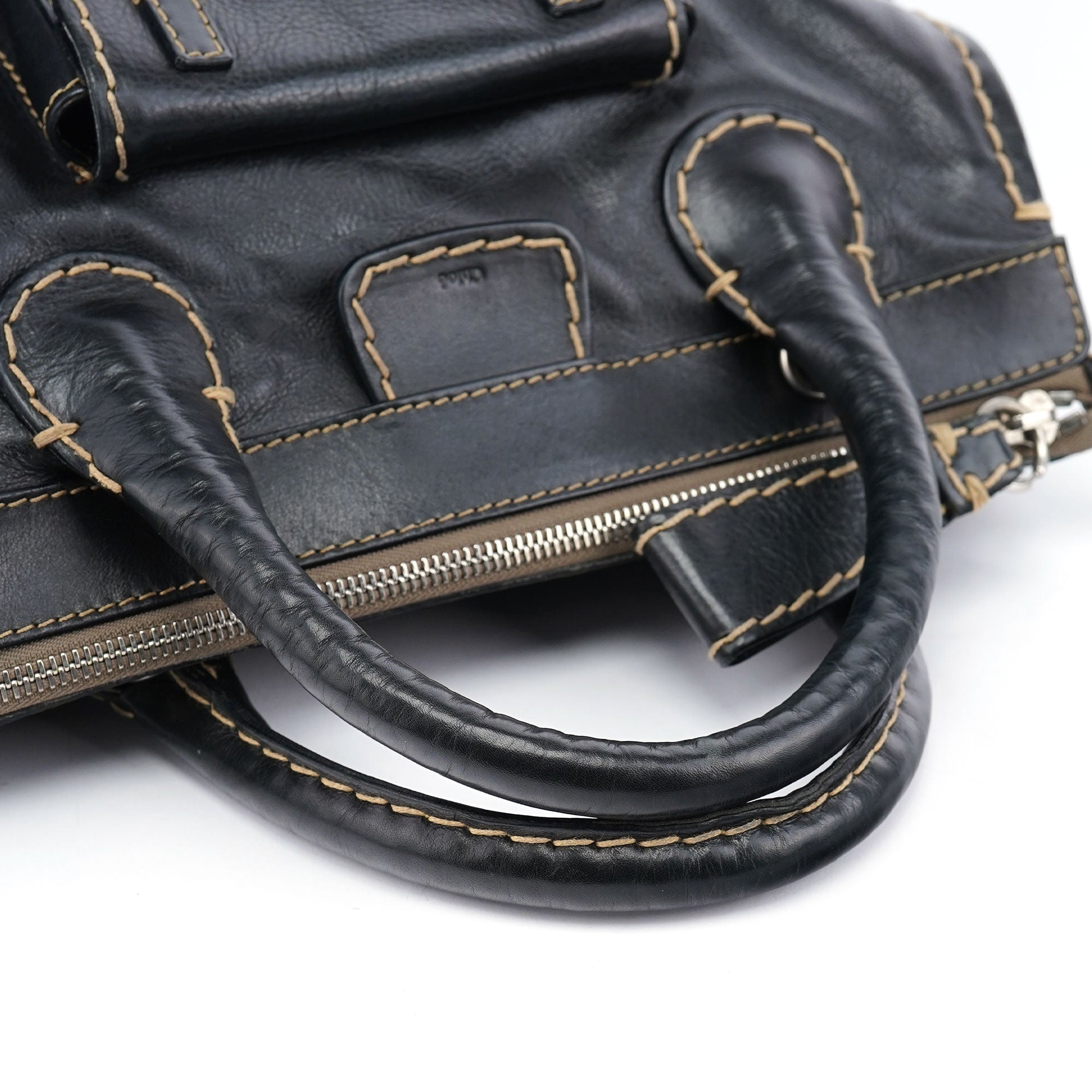 Chloé Edith 2-Way Tote Bag aus schwarzem Leder
