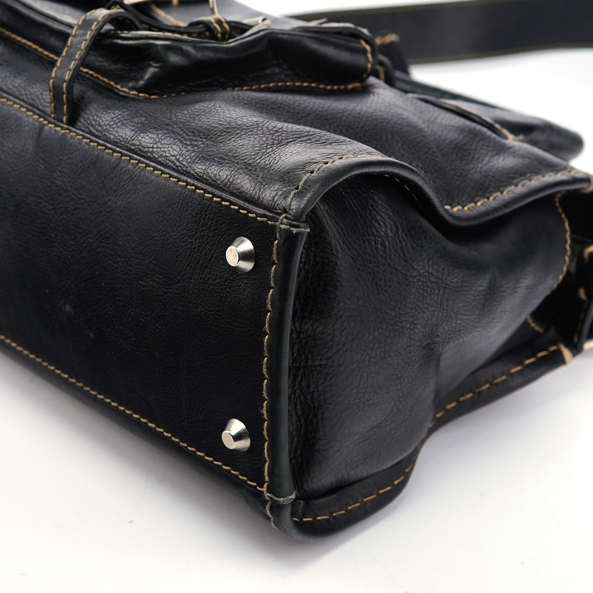 Chloé Sac deux portés Edith en cuir noir