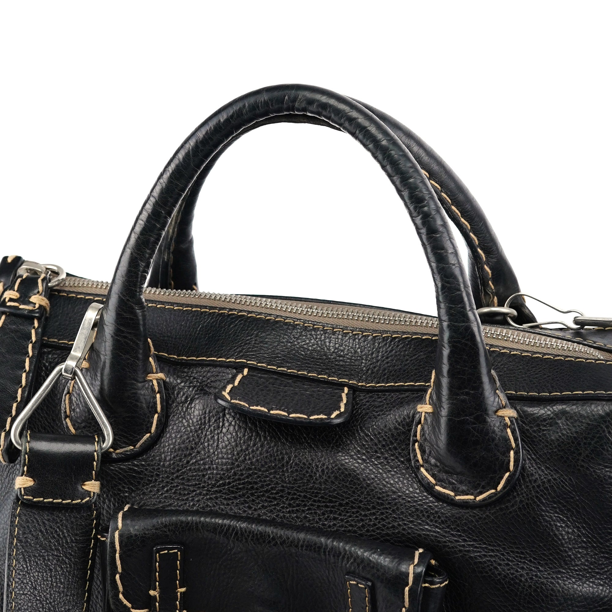 Chloé Sac deux portés Edith en cuir noir