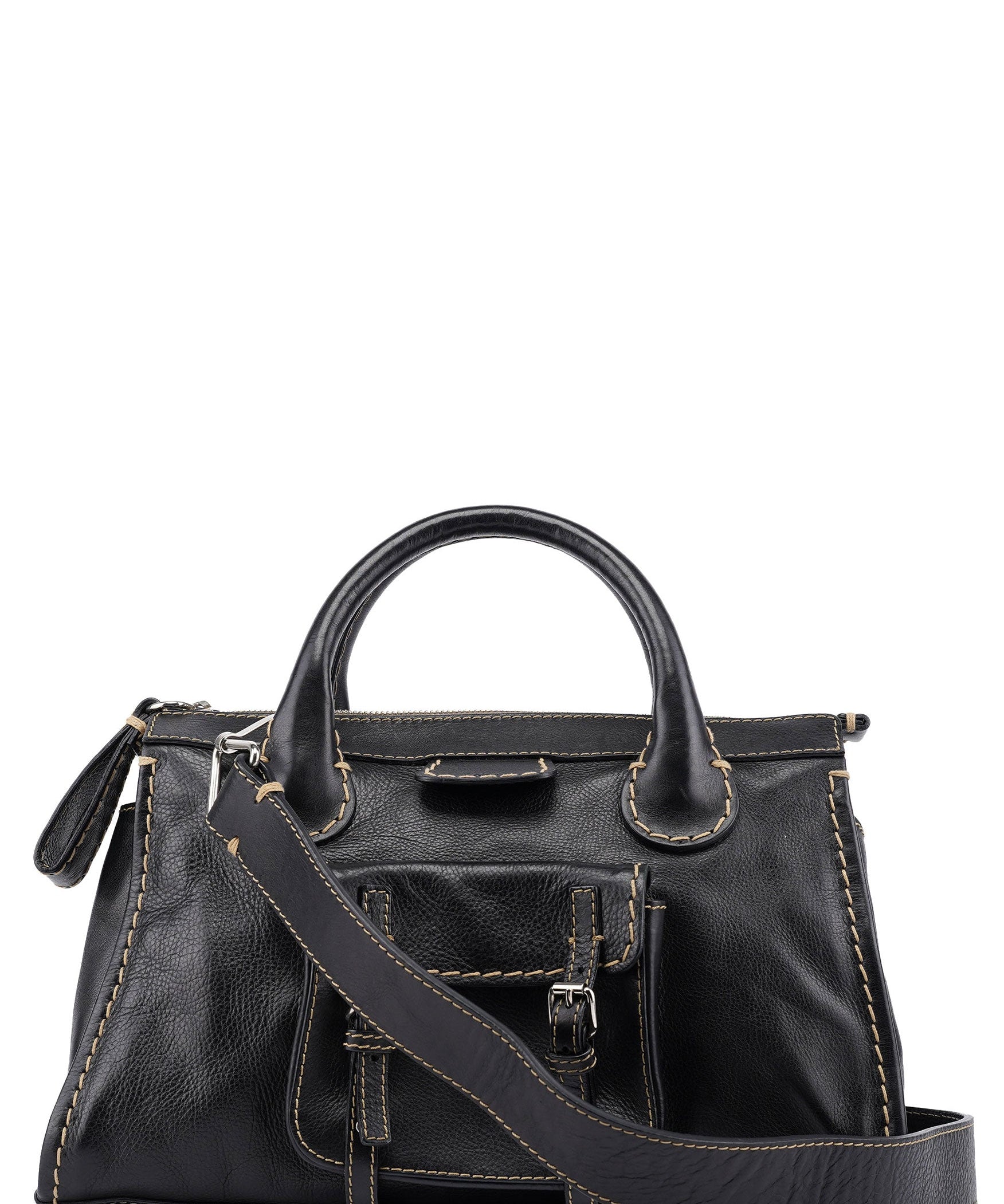 Chloé Black Leather Edith 2-Way Tote Bag