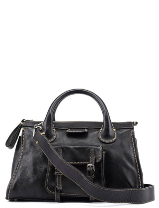 Chloé Black Leather Edith 2-Way Tote Bag