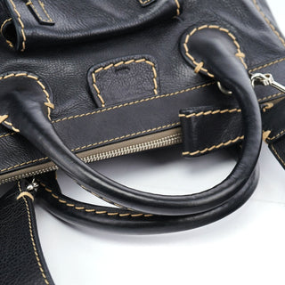 Chloé Black Leather Edith 2-Way Tote Bag