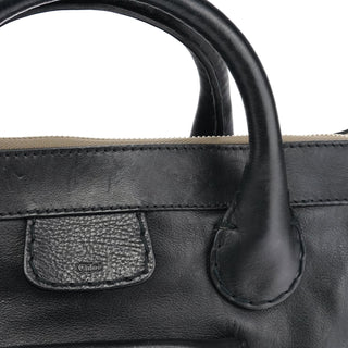 Chloe Black Leather Edith Tote Bag