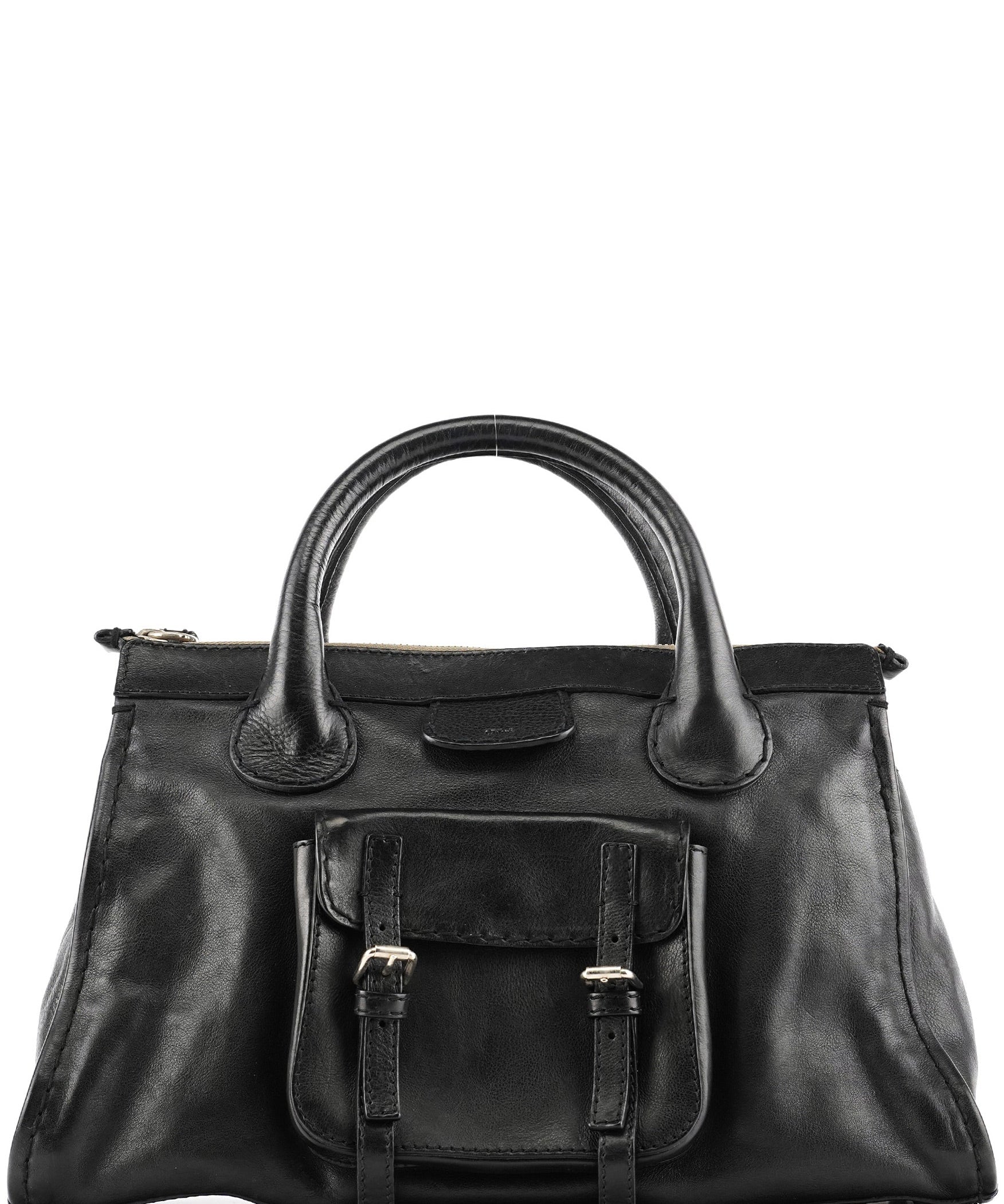 Chloe Black Leather Edith Tote Bag