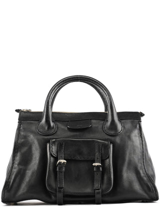 Chloe Black Leather Edith Tote Bag