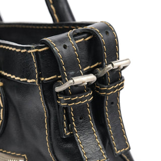 Chloe Black Leather Edith Tote Bag