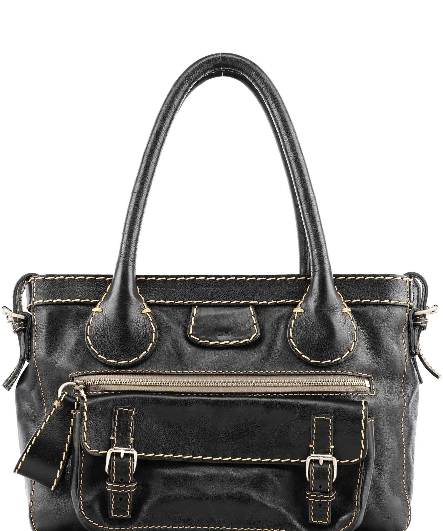 Chloe Black Leather Edith Tote Bag