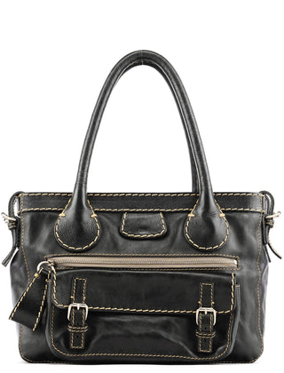 Chloe Black Leather Edith Tote Bag