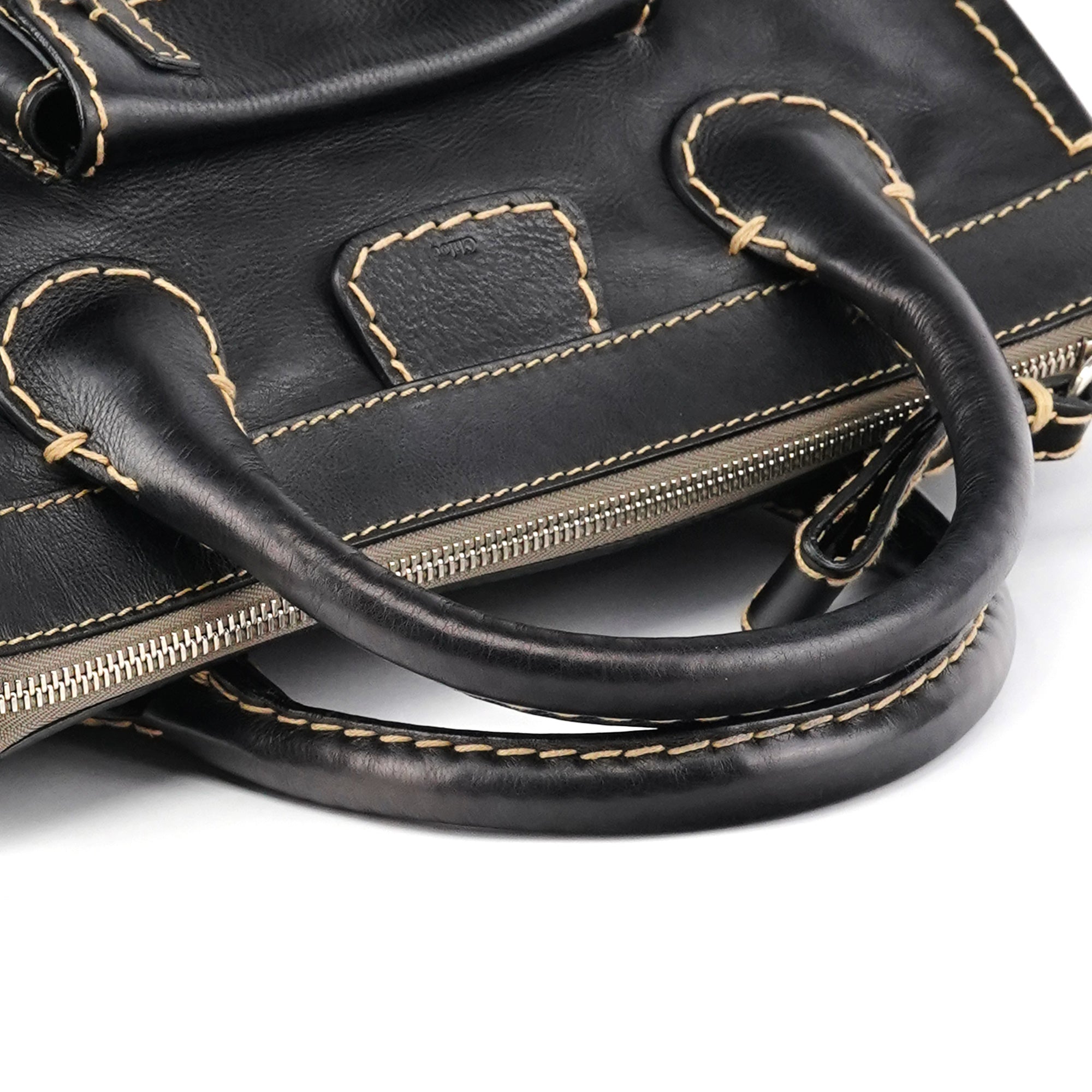 Chloe Black Leather Edith Tote Bag