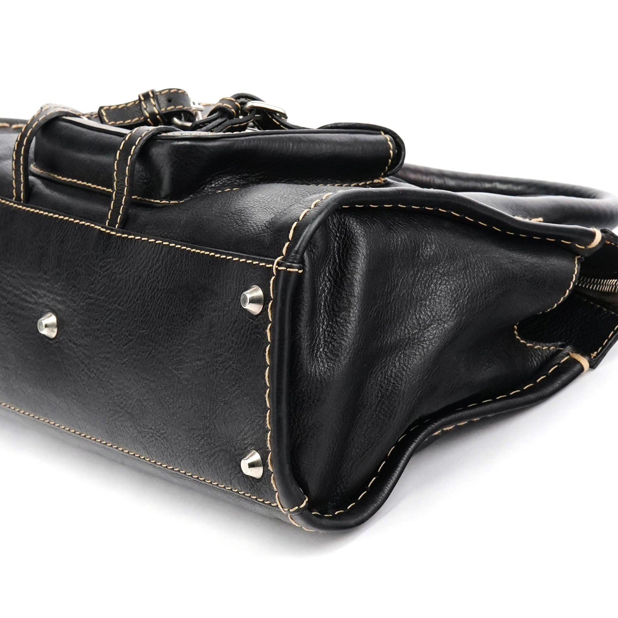 Chloe Black Leather Edith Tote Bag