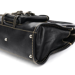 Chloe Black Leather Edith Tote Bag