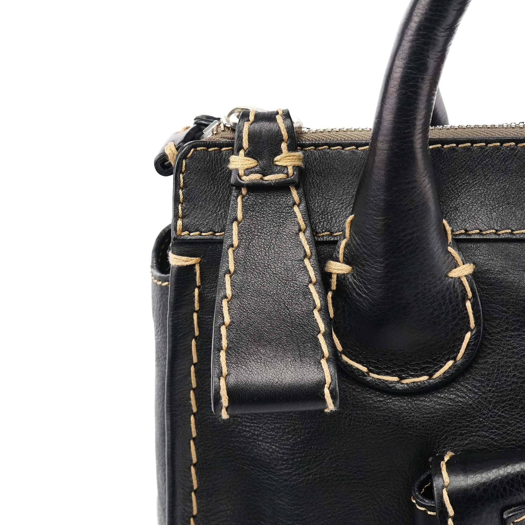 Chloe Black Leather Edith Tote Bag