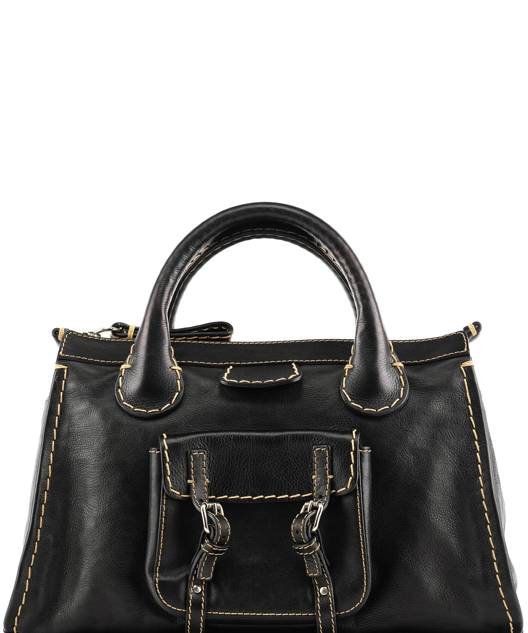 Chloe Black Leather Edith Tote Bag