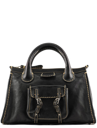 Chloe Black Leather Edith Tote Bag