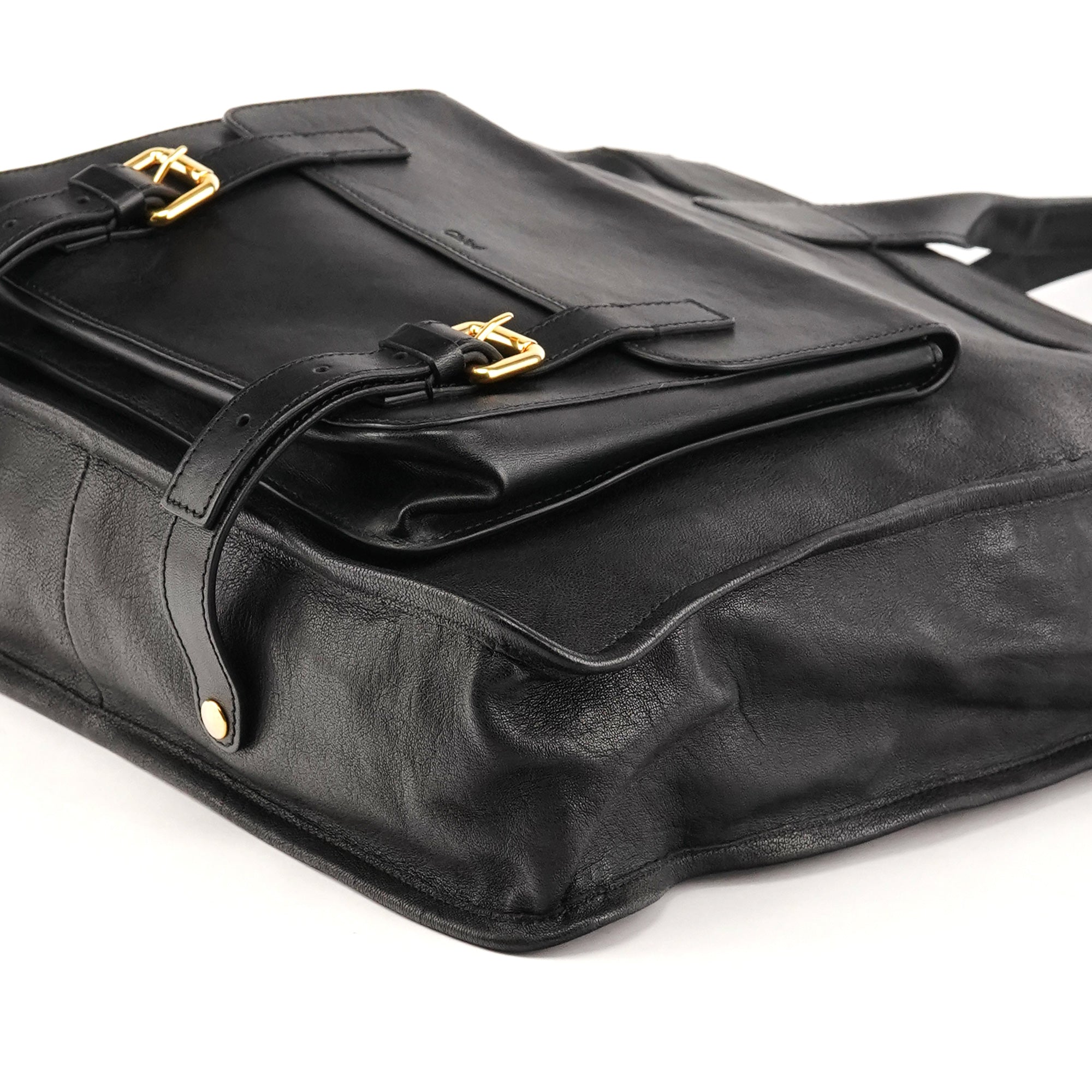 Chloé Black Leather Edith Tote Bag