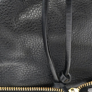 Chloe Black Leather Ellen Zippered Tote Bag