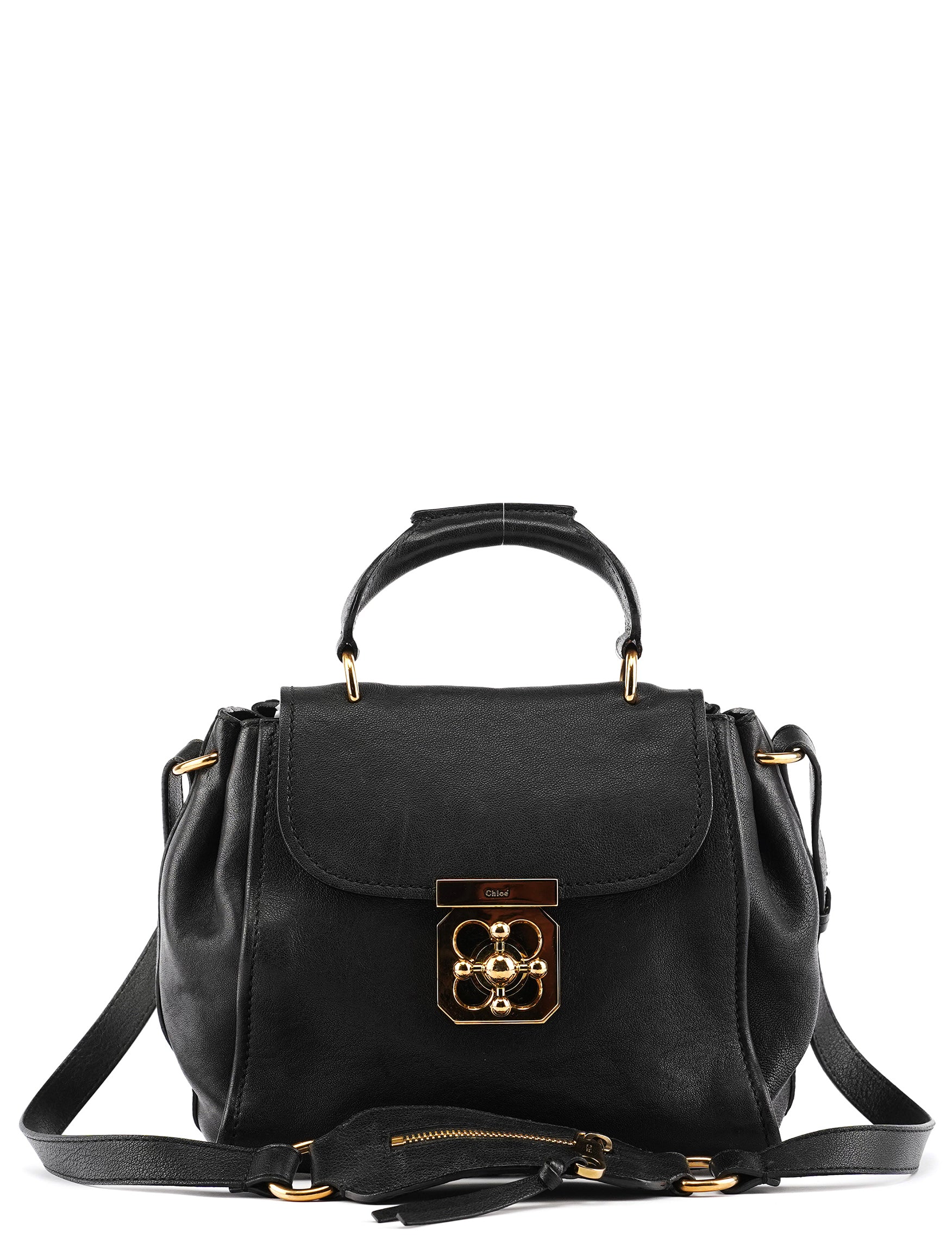 Chloé Black Leather Elsie 2-Way Bag