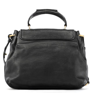 Chloe Black Leather Elsie 2-Way Top Handle Bag