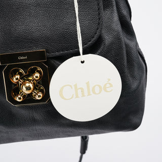 Chloe Black Leather Elsie 2-Way Top Handle Bag