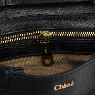 Chloe Black Leather Elsie 2-Way Top Handle Bag