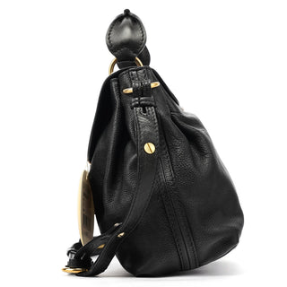 Chloe Black Leather Elsie 2-Way Top Handle Bag