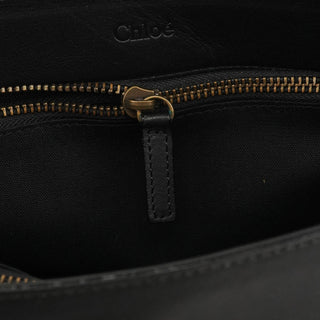 Chloé Black Leather Flap Shoulder Bag