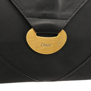 Chloé Black Leather Flap Shoulder Bag