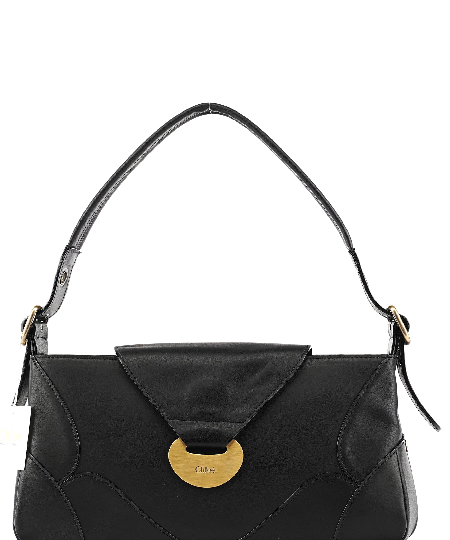 Chloé Black Leather Flap Shoulder Bag
