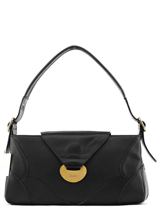 Chloé Black Leather Flap Shoulder Bag