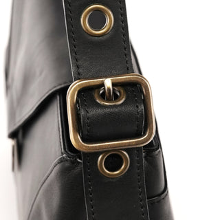 Chloé Black Leather Flap Shoulder Bag