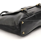 Chloé Black Leather Front Pocket Tote Bag