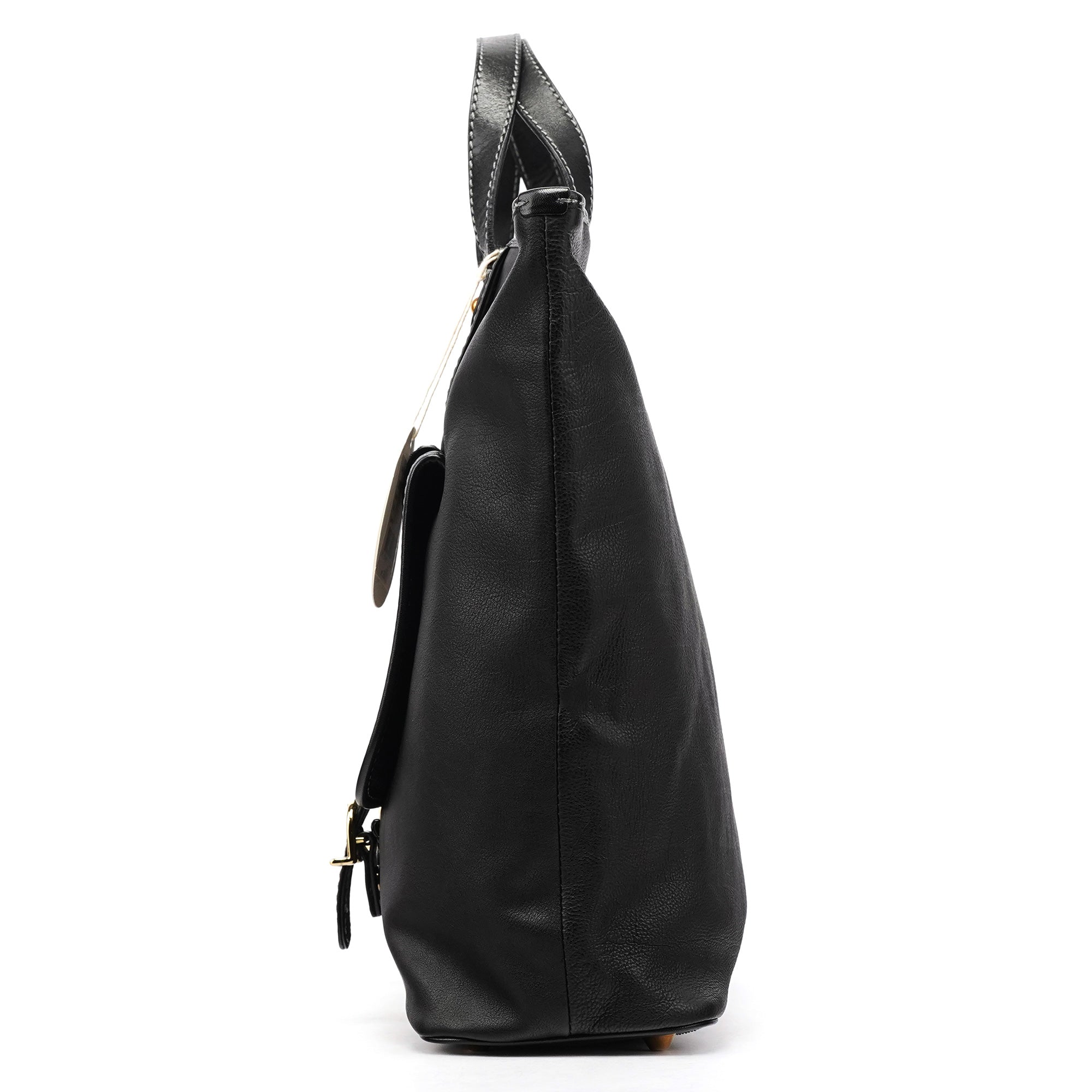 Chloé Black Leather Front Pocket Tote Bag