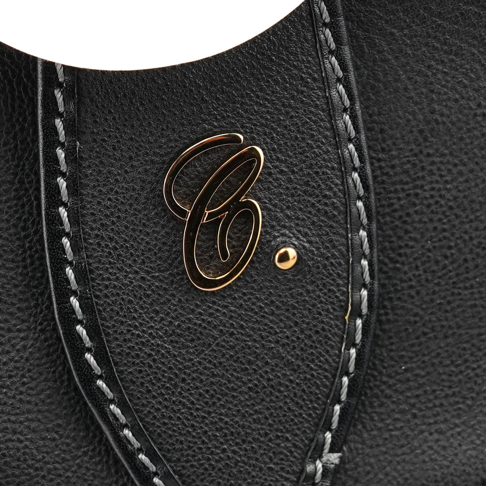 Chloé Black Leather Front Pocket Tote Bag