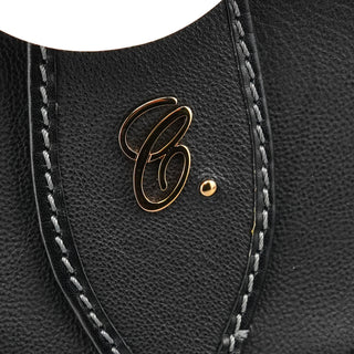 Chloé Black Leather Front Pocket Tote Bag