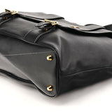 Chloé Black Leather Front Pocket Tote Bag