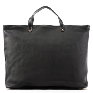 Chloé Black Leather Front Pocket Tote Bag