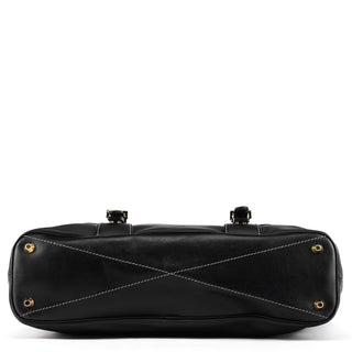 Chloé Black Leather Front Pocket Tote Bag