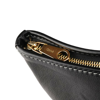 Chloé Black Leather Front Pocket Tote Bag