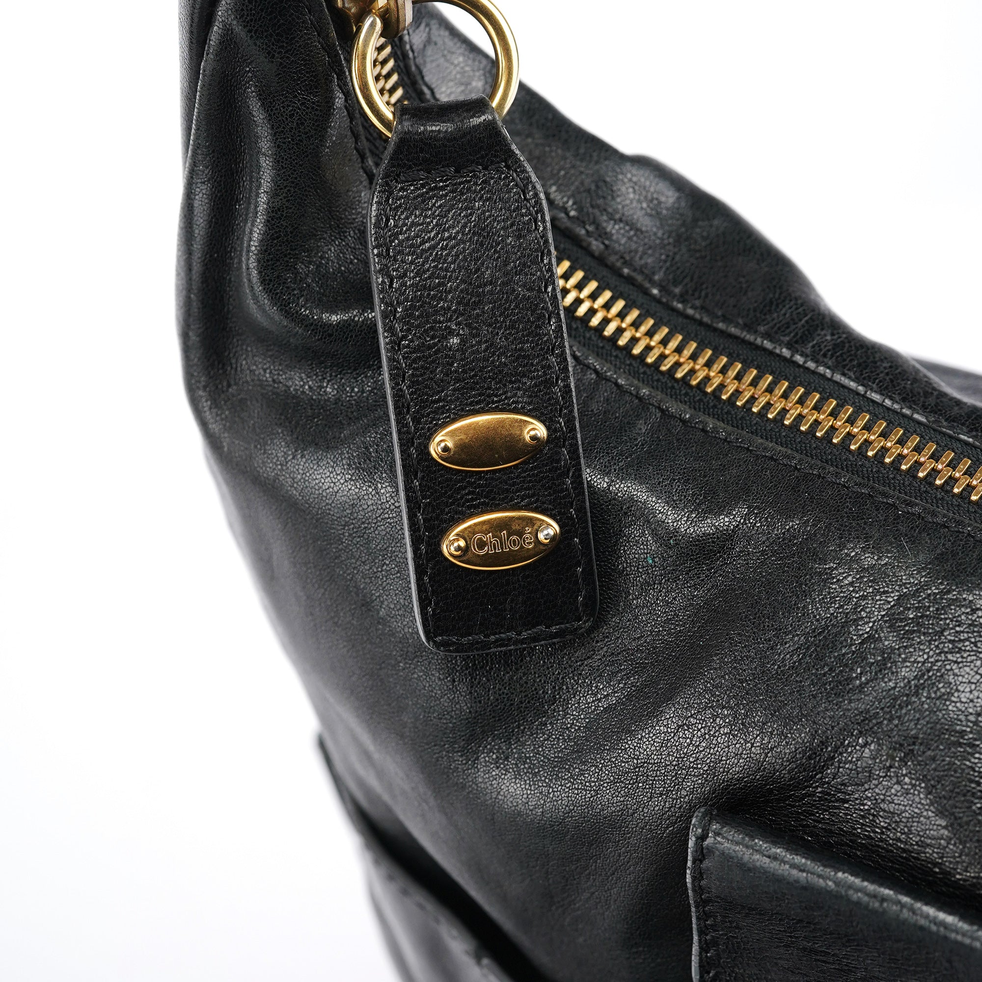 Chloé Heloise 2-Way Tasche aus schwarzem Leder
