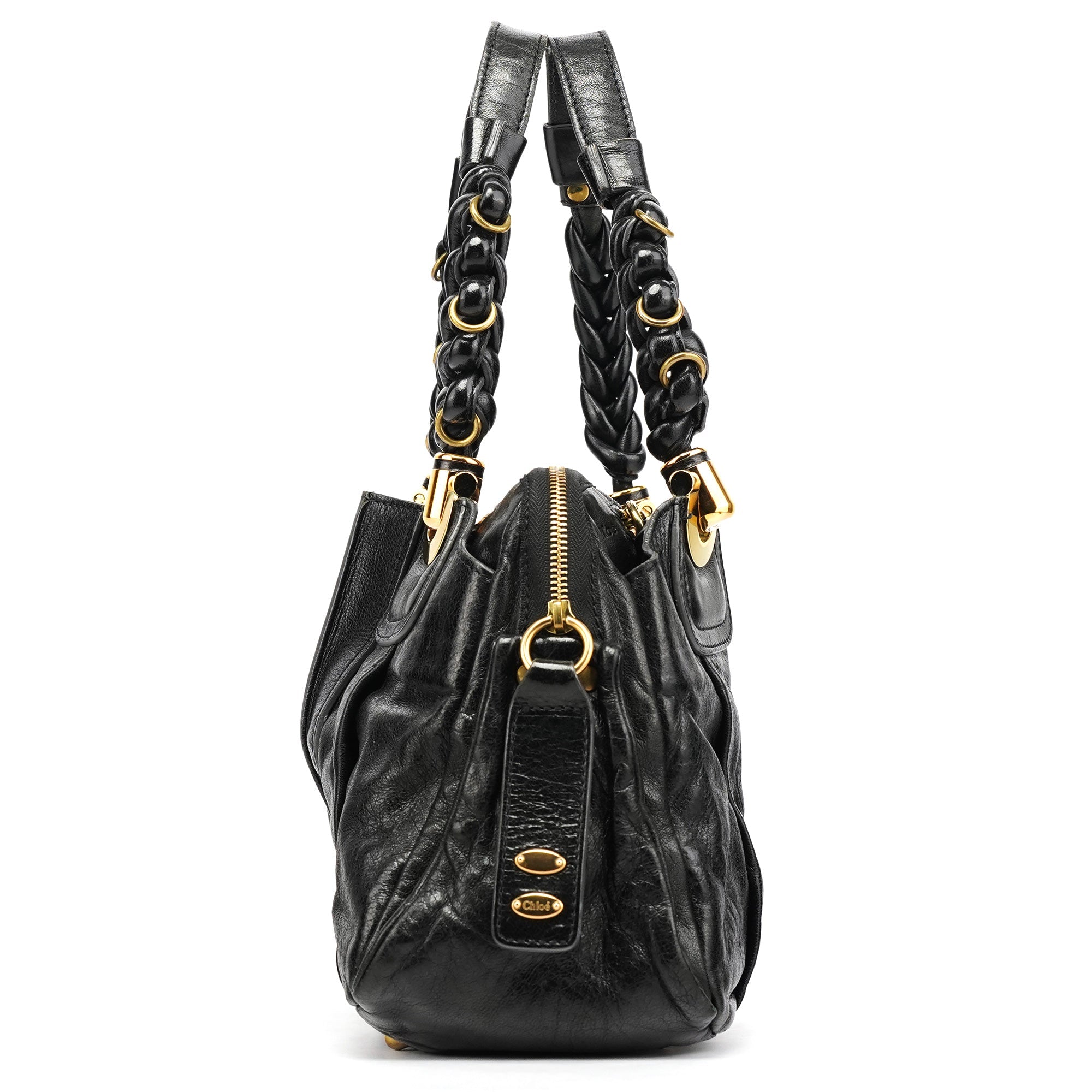 Chloe Black Leather Heloise Tote Bag