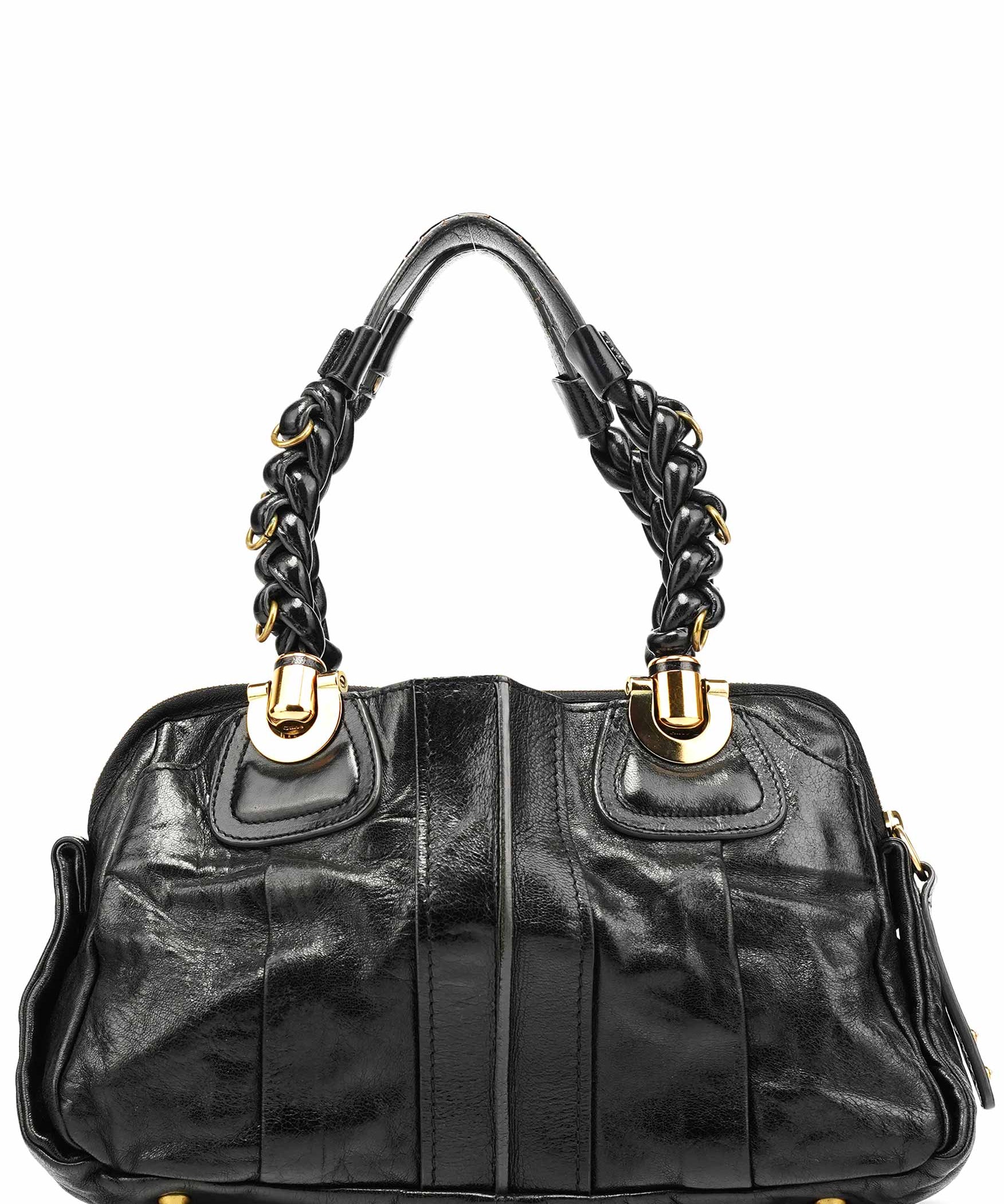 Chloe Black Leather Heloise Tote Bag