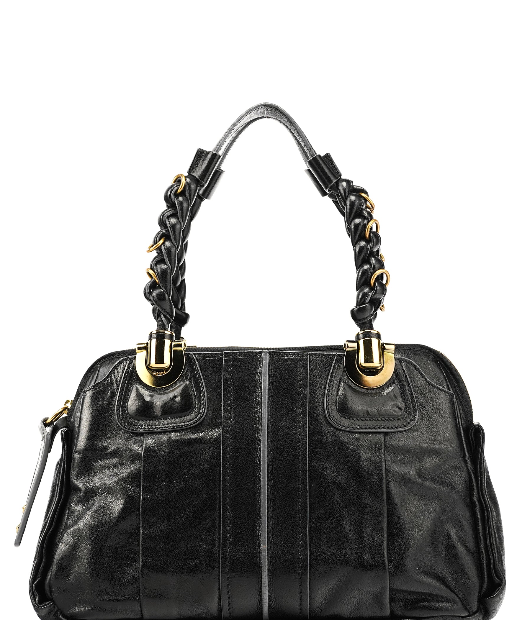 Chloé Black Leather Heloise Tote Bag